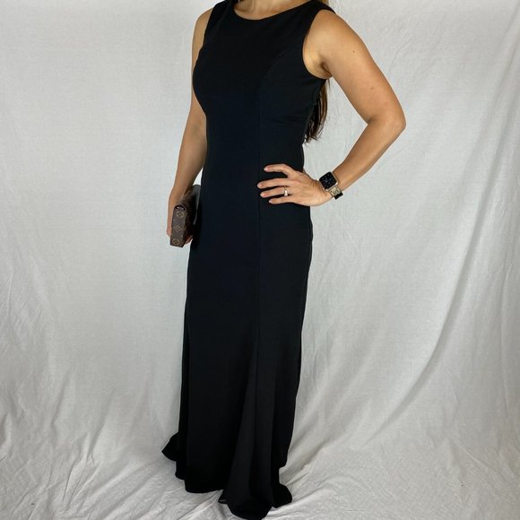 Vince Camuto Black Back Ruffle Evening Gown - Picture 4 of 8